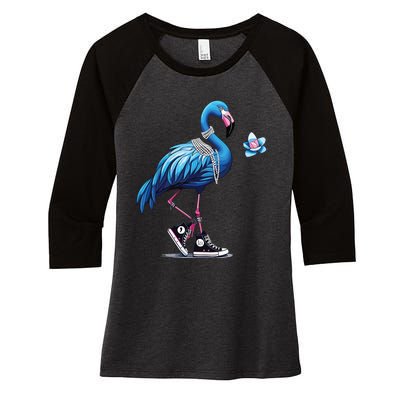 Flamingo Chucks And Pearls Comma La Kamala 2024 Women's Tri-Blend 3/4-Sleeve Raglan Shirt