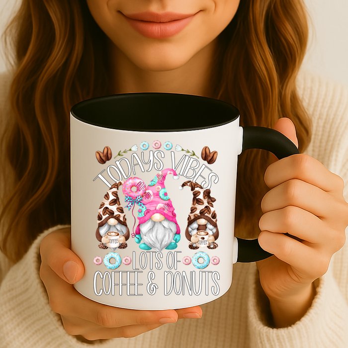 Funny Coffee And Donut Gnomes For And Donut Lover Gift Mug