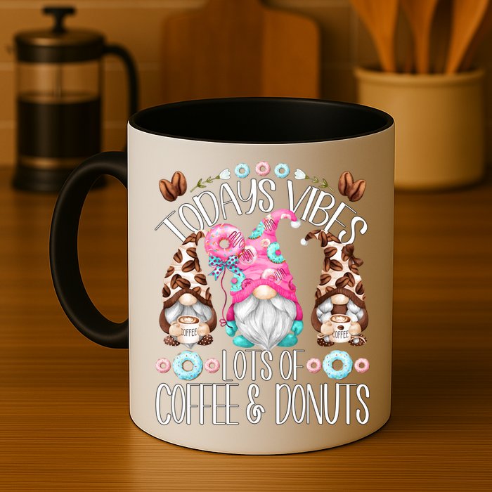 Funny Coffee And Donut Gnomes For And Donut Lover Gift Mug