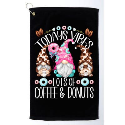 Funny Coffee And Donut Gnomes For And Donut Lover Gift Golf Towel