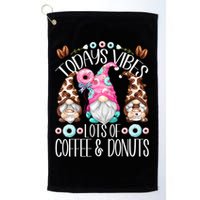 Funny Coffee And Donut Gnomes For And Donut Lover Gift Golf Towel