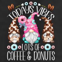 Funny Coffee And Donut Gnomes For And Donut Lover Gift Golf Towel