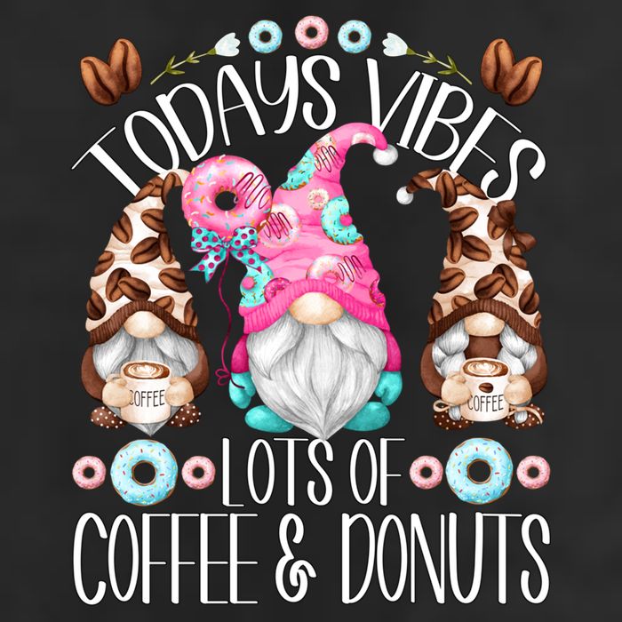 Funny Coffee And Donut Gnomes For And Donut Lover Gift Golf Towel