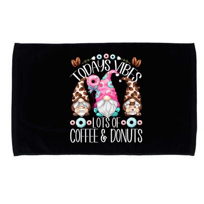 Funny Coffee And Donut Gnomes For And Donut Lover Gift Microfiber Hand Towel