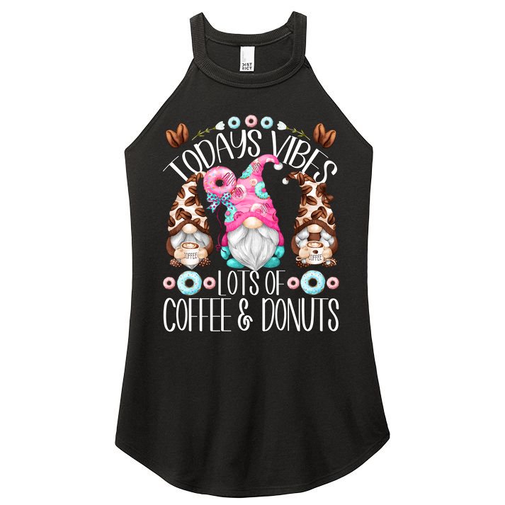 Funny Coffee And Donut Gnomes For And Donut Lover Gift Women's Perfect Tri Rocker Tank