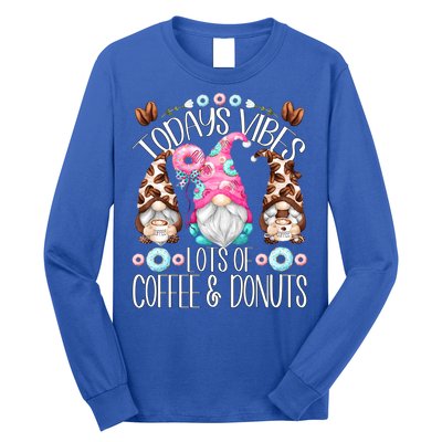 Funny Coffee And Donut Gnomes For And Donut Lover Gift Long Sleeve Shirt