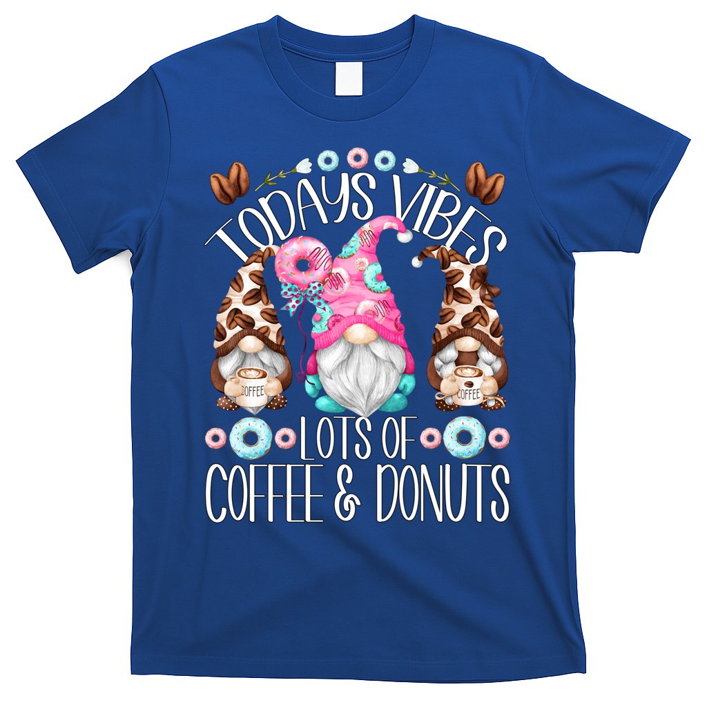 Funny Coffee And Donut Gnomes For And Donut Lover Gift T-Shirt