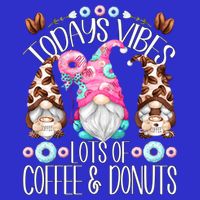 Funny Coffee And Donut Gnomes For And Donut Lover Gift V-Neck T-Shirt