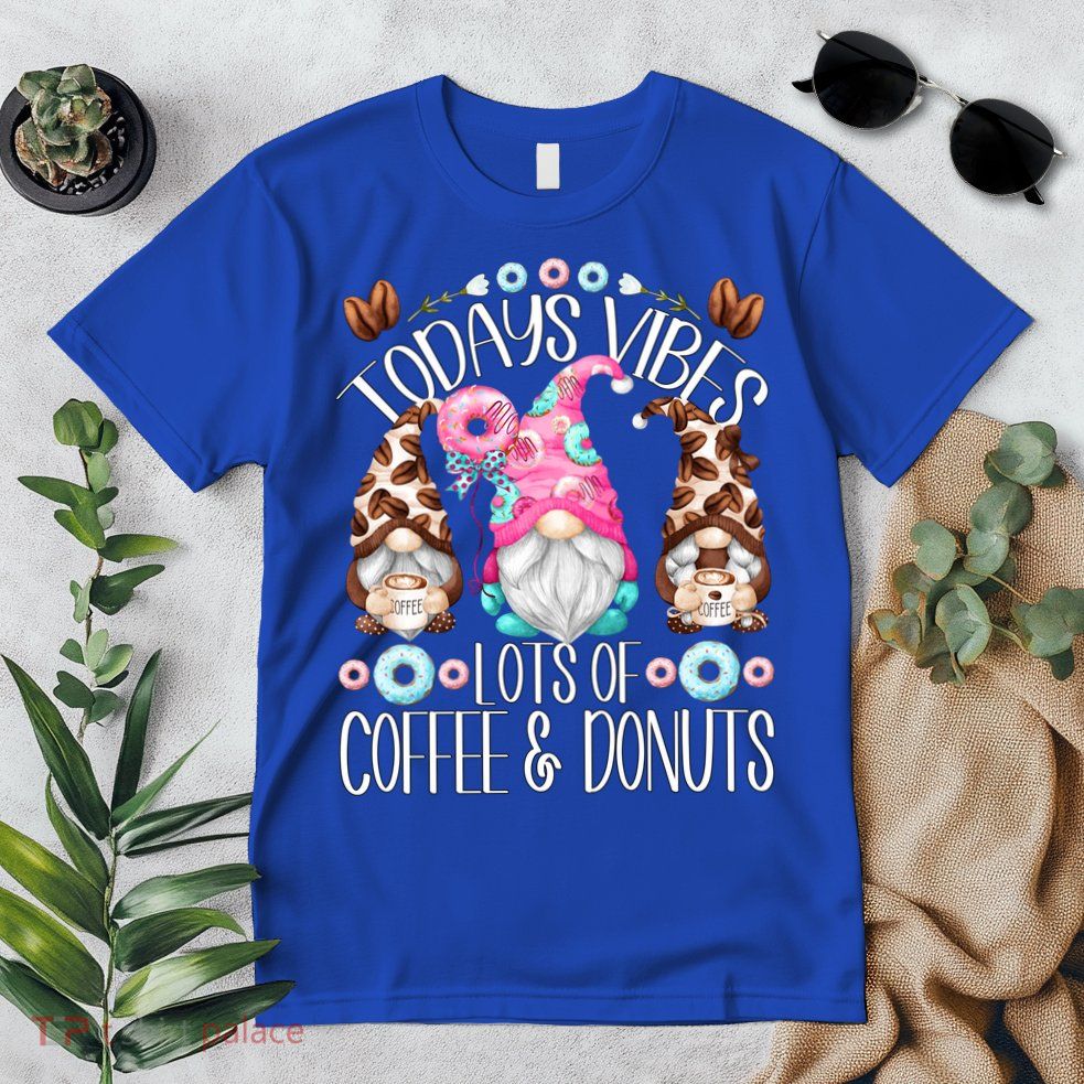 Funny Coffee And Donut Gnomes For And Donut Lover Gift Premium T-Shirt