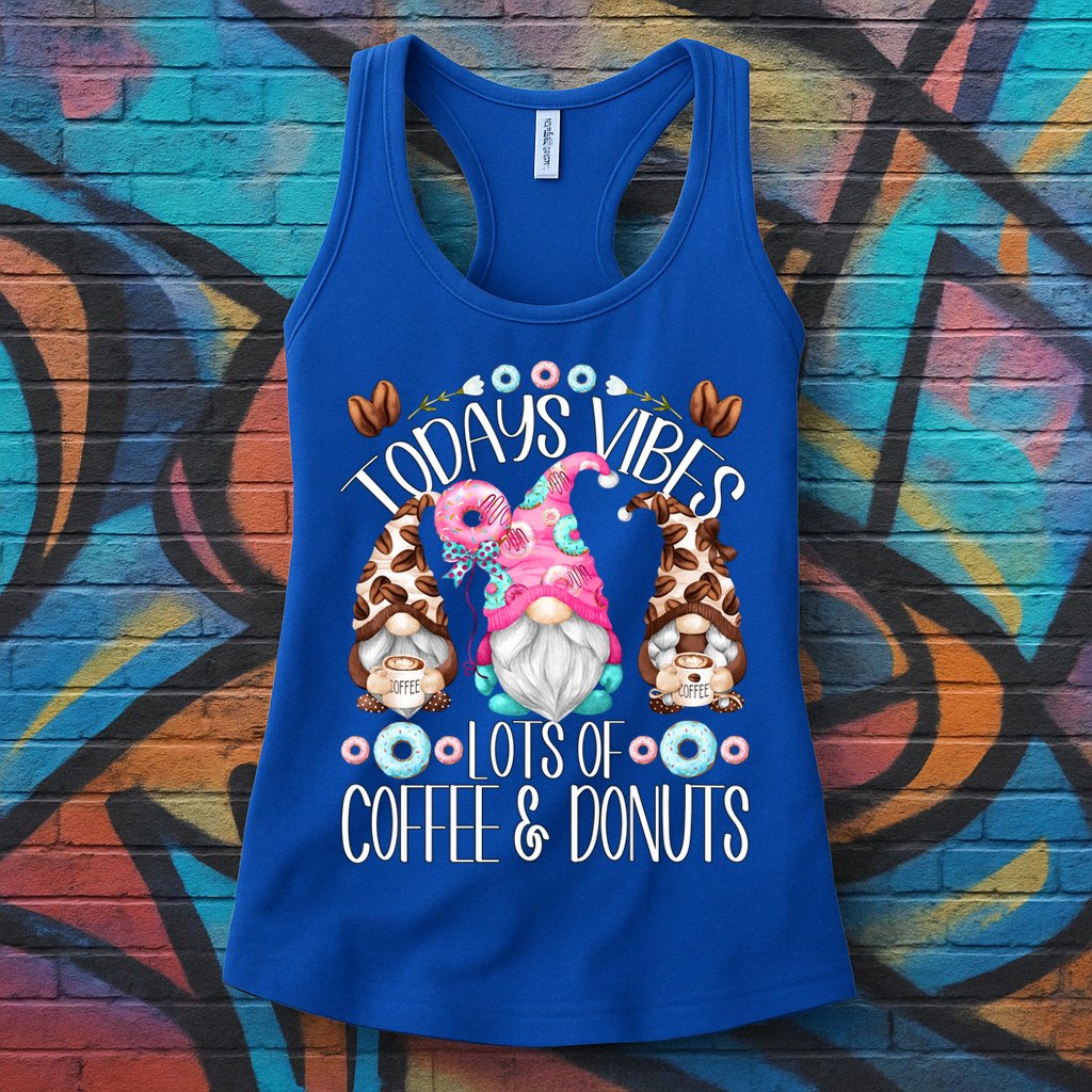 Funny Coffee And Donut Gnomes For And Donut Lover Gift Womens Tank Top