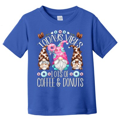 Funny Coffee And Donut Gnomes For And Donut Lover Gift Toddler T-Shirt