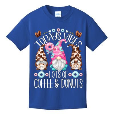 Funny Coffee And Donut Gnomes For And Donut Lover Gift Kids T-Shirt