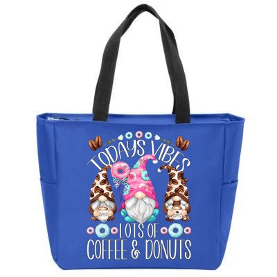 Funny Coffee And Donut Gnomes For And Donut Lover Gift Zip Tote Bag