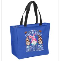 Funny Coffee And Donut Gnomes For And Donut Lover Gift Zip Tote Bag