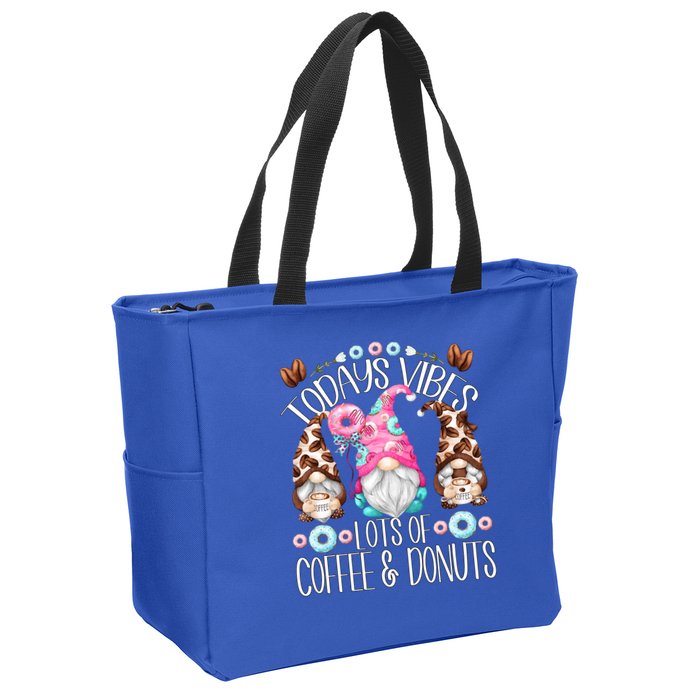 Funny Coffee And Donut Gnomes For And Donut Lover Gift Zip Tote Bag