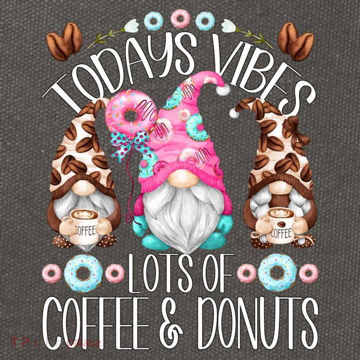 Funny Coffee And Donut Gnomes For And Donut Lover Gift Cotton Canvas Backpack