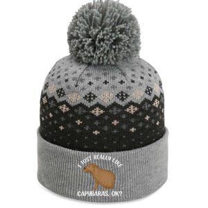 Funny Capybara Art For Men Women Kids Rodent Capybara Lover The Baniff Cuffed Pom Beanie