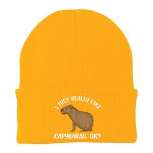 Funny Capybara Art For Men Women Kids Rodent Capybara Lover Knit Cap Winter Beanie