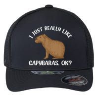 Funny Capybara Art For Men Women Kids Rodent Capybara Lover Flexfit Unipanel Trucker Cap