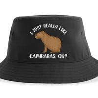 Funny Capybara Art For Men Women Kids Rodent Capybara Lover Sustainable Bucket Hat