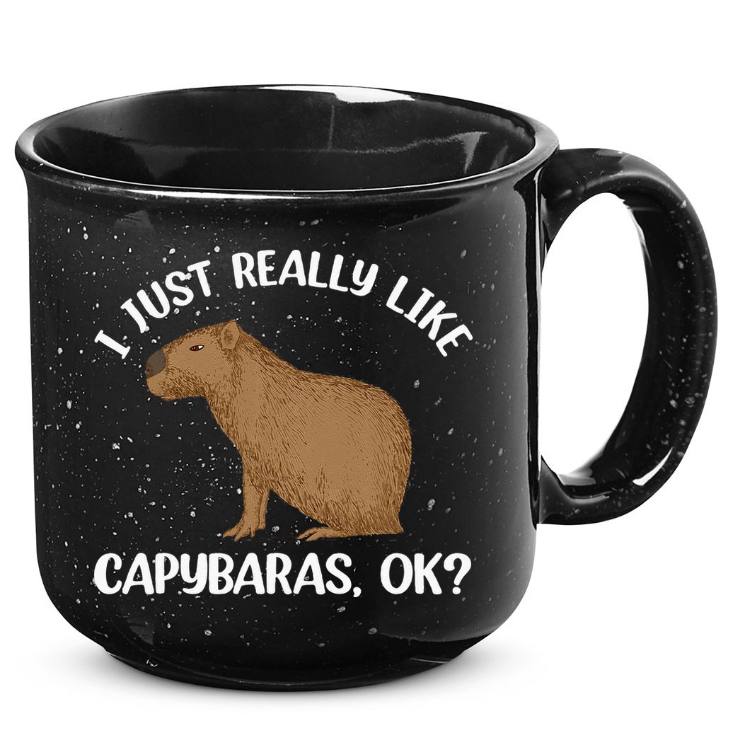 Funny Capybara Art For Men Women Kids Rodent Capybara Lover 15oz Campfire Ceramic Mug