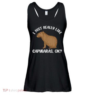 Funny Capybara Art For Men Women Kids Rodent Capybara Lover Ladies Essential Flowy Tank