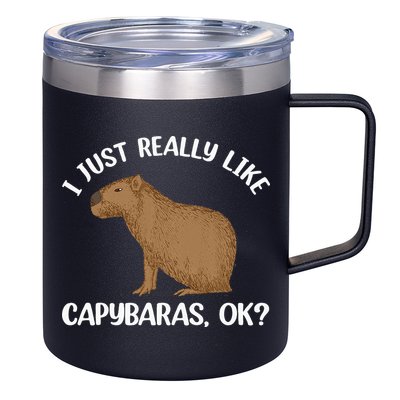 Funny Capybara Art For Men Women Kids Rodent Capybara Lover 12oz Stainless Steel Coffee Mug