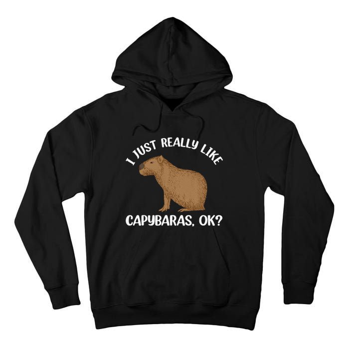 Funny Capybara Art For Men Women Kids Rodent Capybara Lover Tall Hoodie