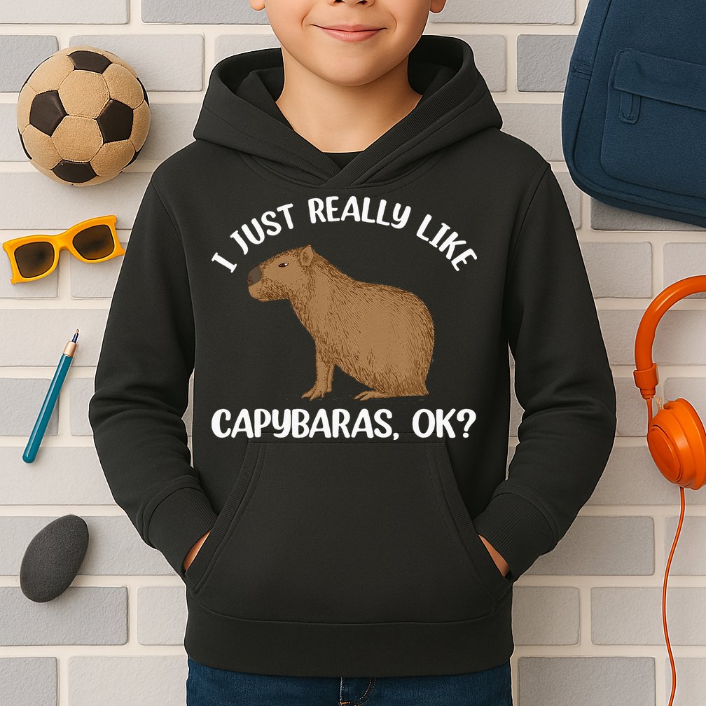 Funny Capybara Art For Men Women Kids Rodent Capybara Lover Kids Hoodie