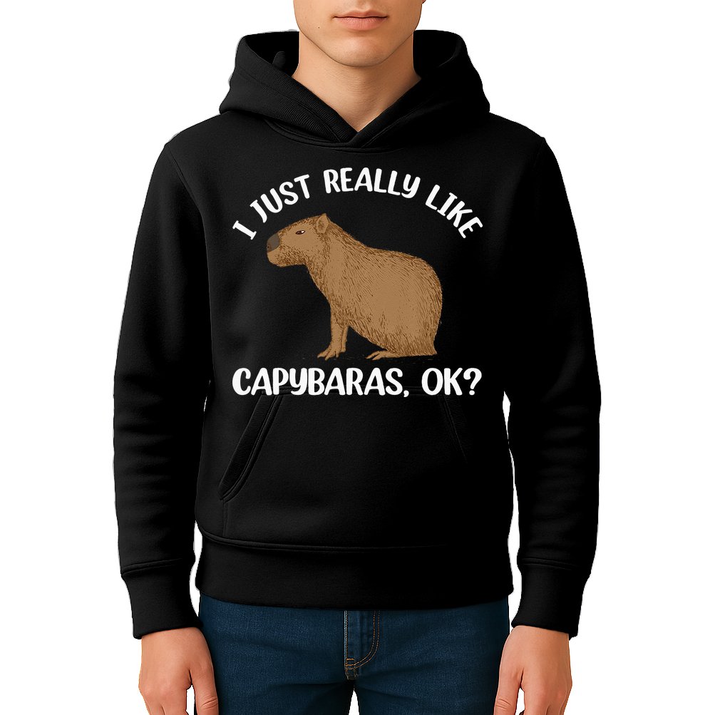 Funny Capybara Art For Men Women Kids Rodent Capybara Lover Kids Hoodie