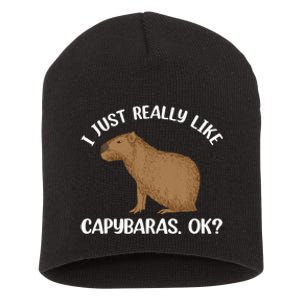 Funny Capybara Art For Men Women Kids Rodent Capybara Lover Short Acrylic Beanie