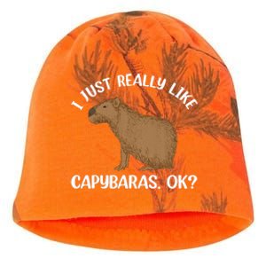 Funny Capybara Art For Men Women Kids Rodent Capybara Lover Kati - Camo Knit Beanie