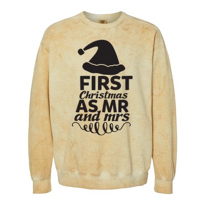 First Christmas As Mr And Mrs Colorblast Crewneck Sweatshirt