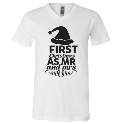 First Christmas As Mr And Mrs V-Neck T-Shirt