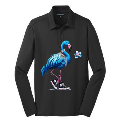 Flamingo Chucks And Pearls Comma La Kamala 2024 Gift Silk Touch Performance Long Sleeve Polo