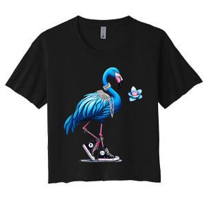 Flamingo Chucks And Pearls Comma La Kamala 2024 Gift Women's Crop Top Tee