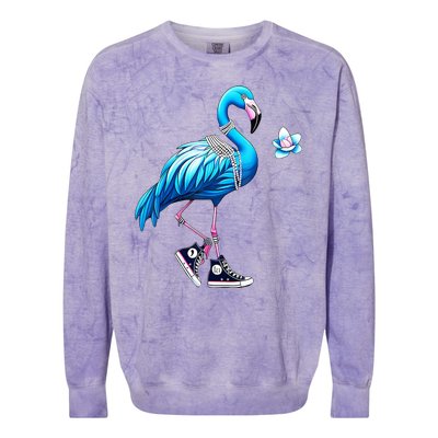 Flamingo Chucks And Pearls Kamala Harris 2024 Colorblast Crewneck Sweatshirt