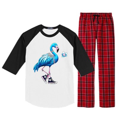 Flamingo Chucks And Pearls Kamala Harris 2024 Raglan Sleeve Pajama Set