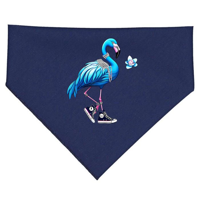 Flamingo Chucks And Pearls Kamala Harris 2024 USA-Made Doggie Bandana