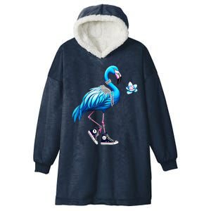 Flamingo Chucks And Pearls Kamala Harris 2024 Hooded Wearable Blanket