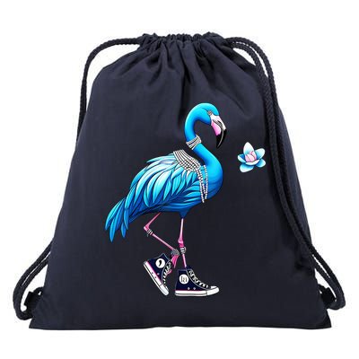 Flamingo Chucks And Pearls Kamala Harris 2024 Drawstring Bag
