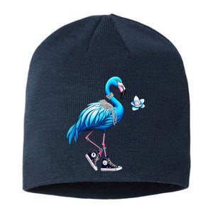 Flamingo Chucks And Pearls Kamala Harris 2024 Sustainable Beanie