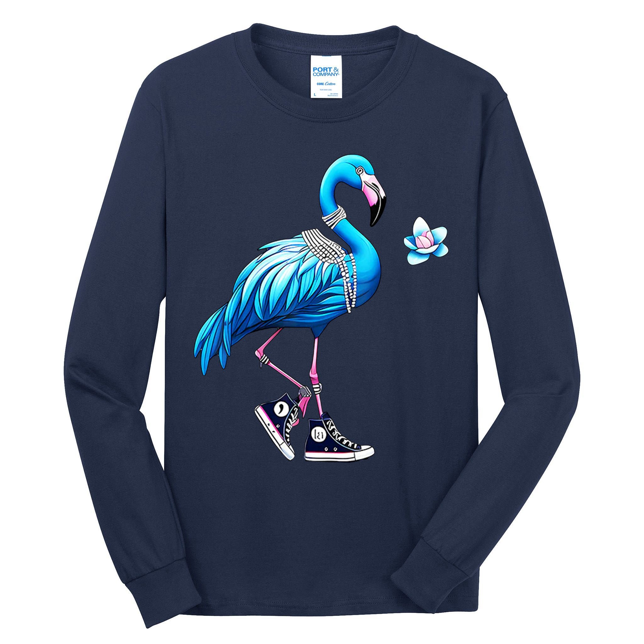 Flamingo Chucks And Pearls Kamala Harris 2024 Tall Long Sleeve T-Shirt