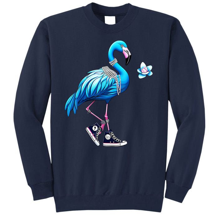 Flamingo Chucks And Pearls Kamala Harris 2024 Tall Sweatshirt