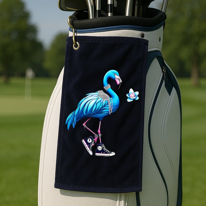 Flamingo Chucks And Pearls Kamala Harris 2024 Golf Towel