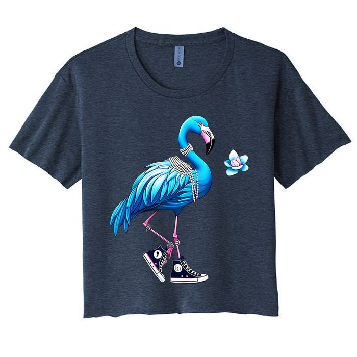 Flamingo Chucks And Pearls Kamala Harris 2024 Women's Crop Top Tee