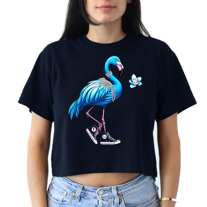 Flamingo Chucks And Pearls Kamala Harris 2024 Women's Crop Top Tee