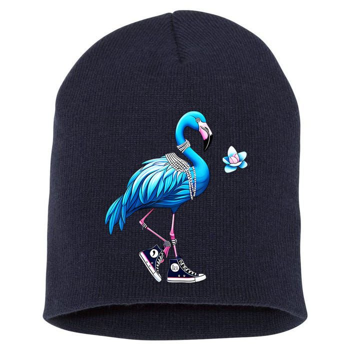 Flamingo Chucks And Pearls Kamala Harris 2024 Short Acrylic Beanie