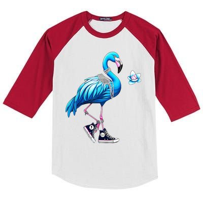 Flamingo Chucks And Pearls Kamala Harris 2024 Kids Colorblock Raglan Jersey