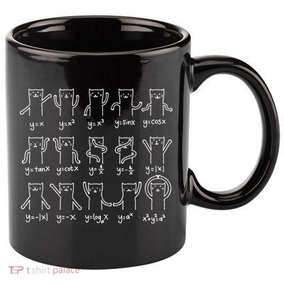 Funny Cat And Math Cat And Algebra Lover Cat Gift 11oz C Handle Ceramic Mug